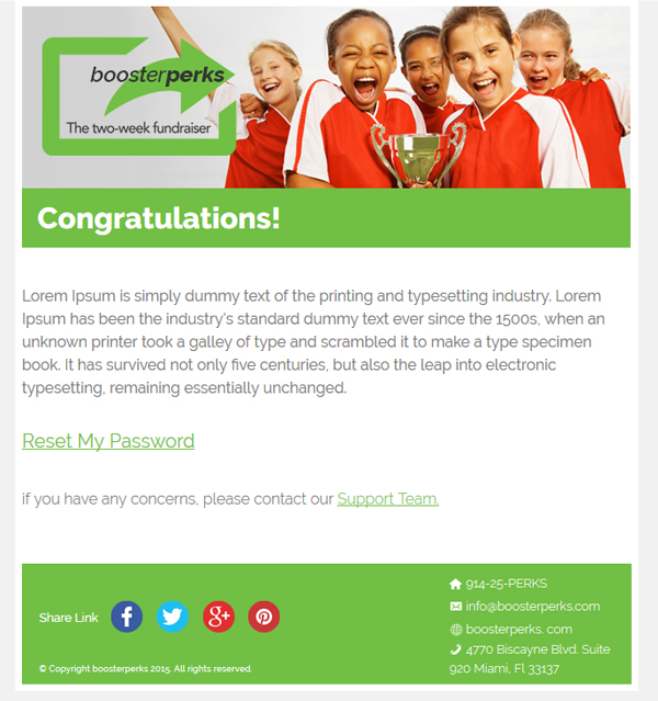 Boosterperk email template